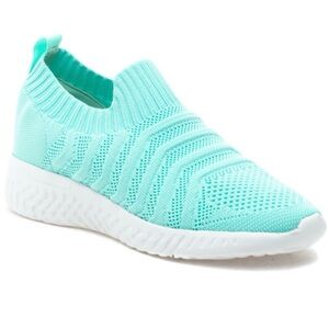 J Slides Turquoise Knit Slip-On Sneakers